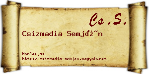 Csizmadia Semjén névjegykártya